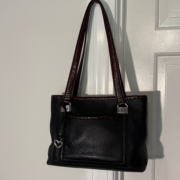 Brighton Black and Brown Leather Tote - Picture 1 of 4
